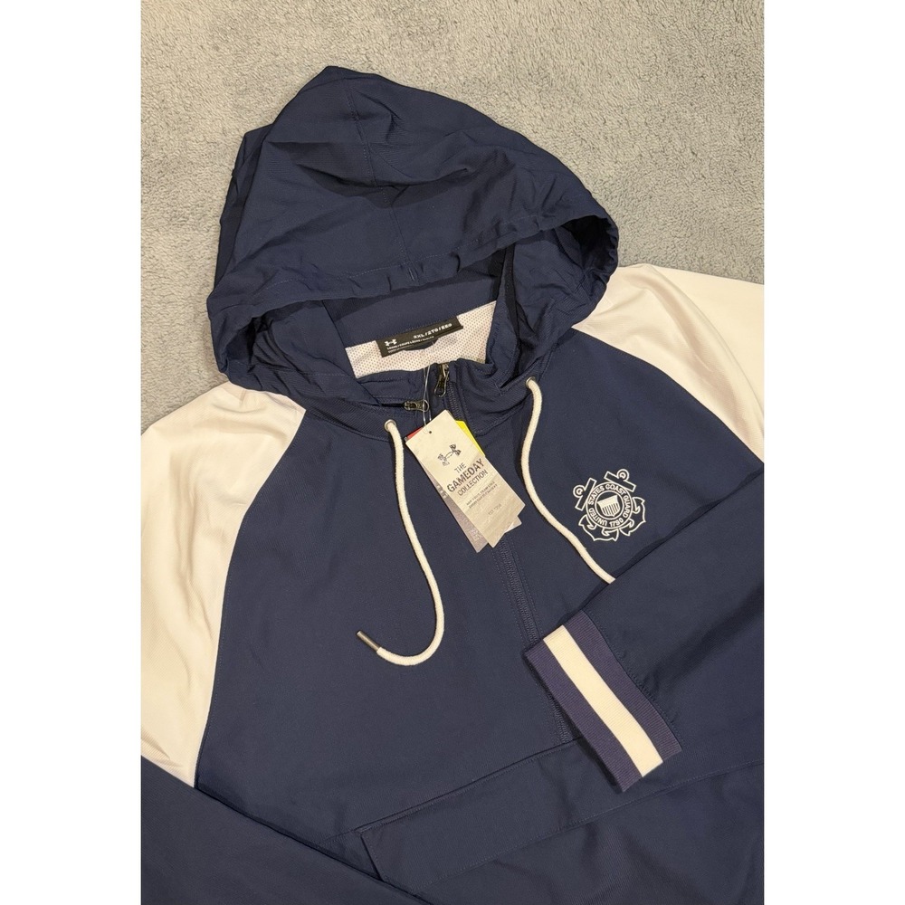 Under Armour Men's 2XL US Coast Guard Snap Storm Windbreaker Anorak Jacket
